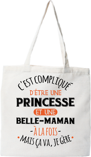 Tote bag coton recyclé princesse et belle-maman