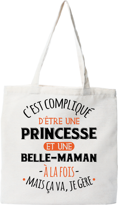 Tote bag coton recyclé princesse et belle-maman