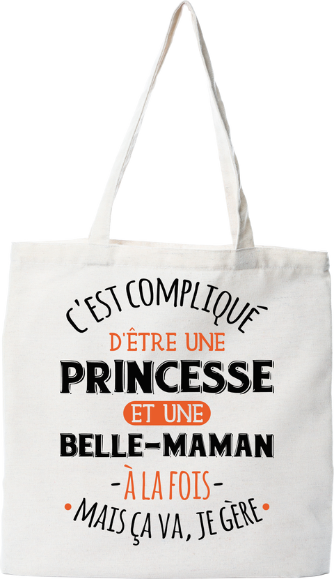 Tote bag coton recyclé princesse et belle-maman