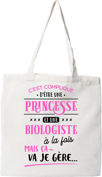 Tote bag coton recyclé princesse et biologiste