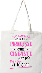 Tote bag coton recyclé princesse et cinéaste