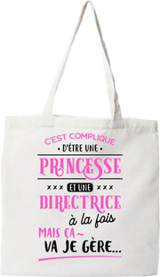 Tote bag coton recyclé princesse et directrice