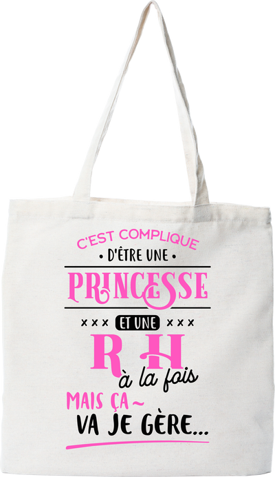 Tote bag coton recyclé princesse et rh