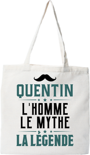 Tote bag coton recyclé quentin l'homme le mythe la légende