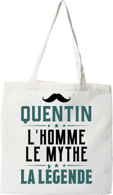 Tote bag coton recyclé quentin l'homme le mythe la légende