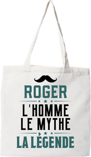 Tote bag coton recyclé roger l'homme le mythe la légende