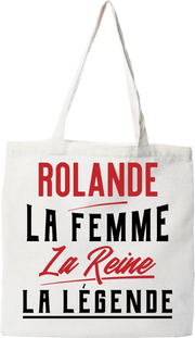 Tote bag coton recyclé rolande la femme la reine la légende