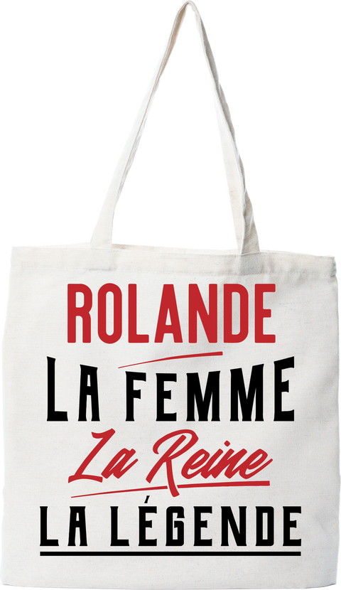 Tote bag coton recyclé rolande la femme la reine la légende