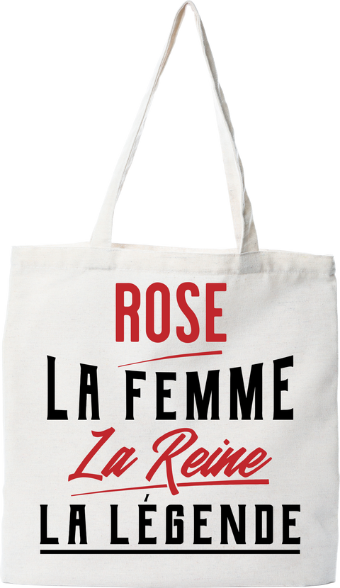 Tote bag coton recyclé rose la femme la reine la légende
