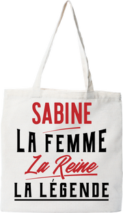 Tote bag coton recyclé sabine la femme la reine la légende