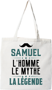 Tote bag coton recyclé samuel l'homme le mythe la légende
