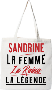 Tote bag coton recyclé sandrine la femme la reine la légende