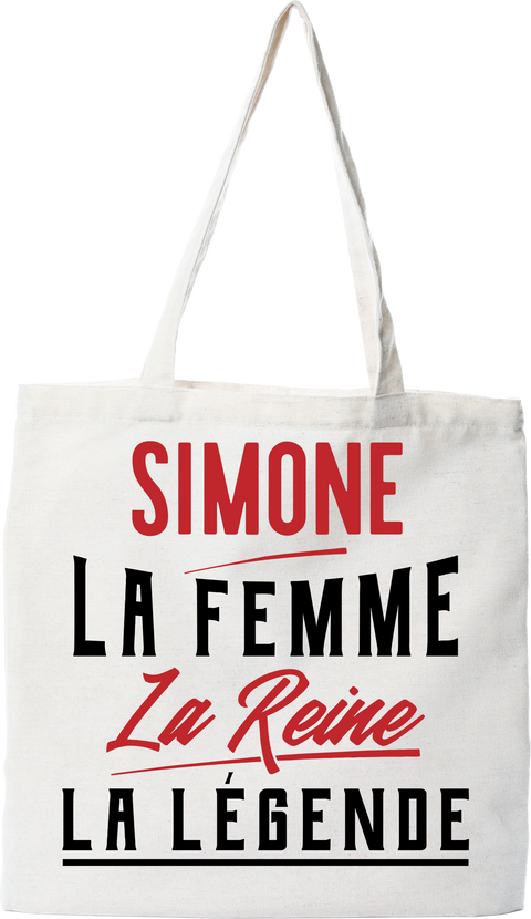 Tote bag coton recyclé simone la femme la reine la légende