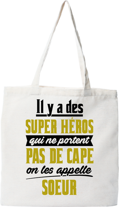 Tote bag coton recyclé soeur super héro