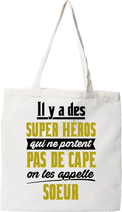 Tote bag coton recyclé soeur super héro