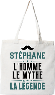 Tote bag coton recyclé stéphane l'homme le mythe la légende