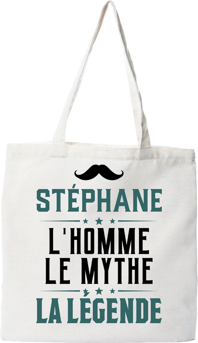 Tote bag coton recyclé stéphane l'homme le mythe la légende
