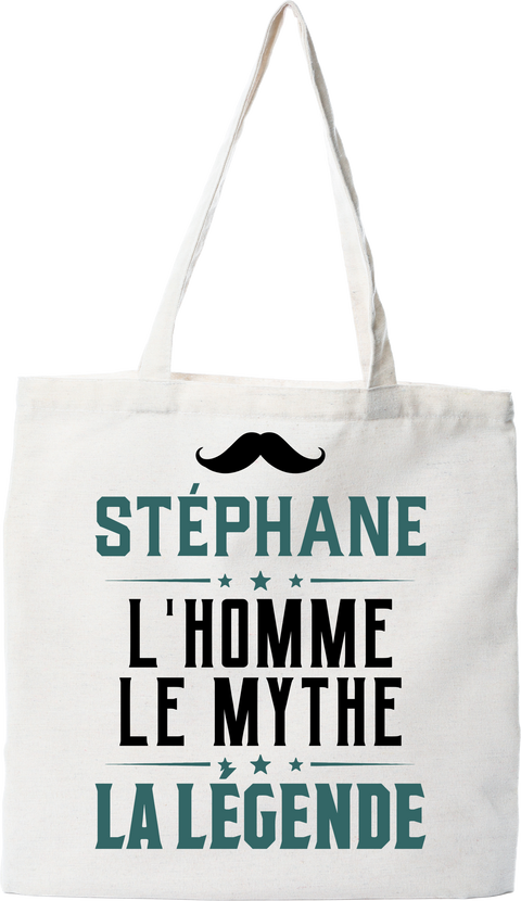 Tote bag coton recyclé stéphane l'homme le mythe la légende