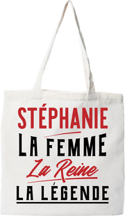 Tote bag coton recyclé stéphanie la femme la reine la légende