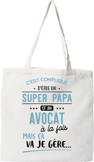 Tote bag coton recyclé super papa et avocat