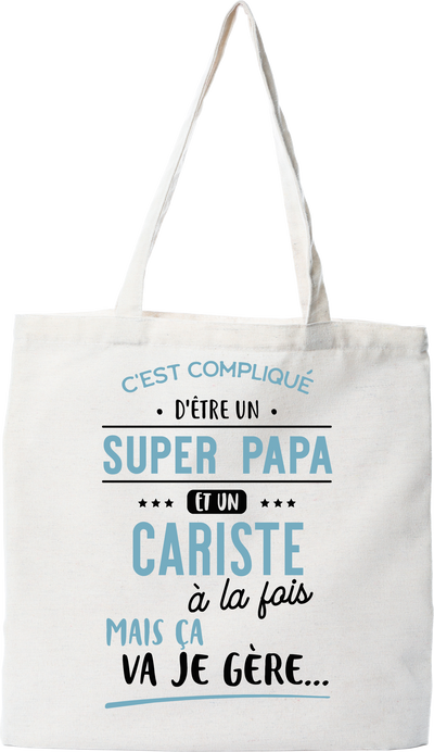 Tote bag coton recyclé super papa et cariste