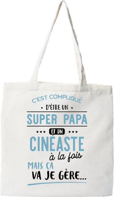 Tote bag coton recyclé super papa et cinéaste