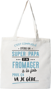 Tote bag coton recyclé super papa et fromager