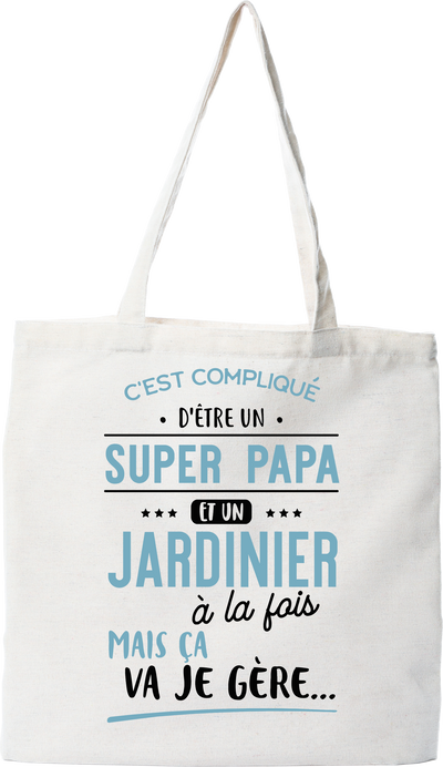 Tote bag coton recyclé super papa et jardinier