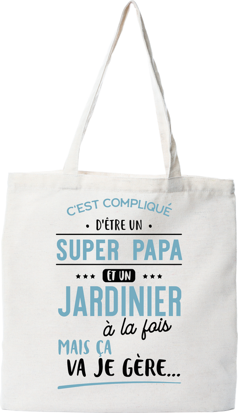 Tote bag coton recyclé super papa et jardinier