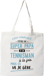 Tote bag coton recyclé super papa et tennisman