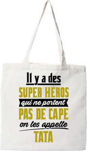 Tote bag coton recyclé tata super héro