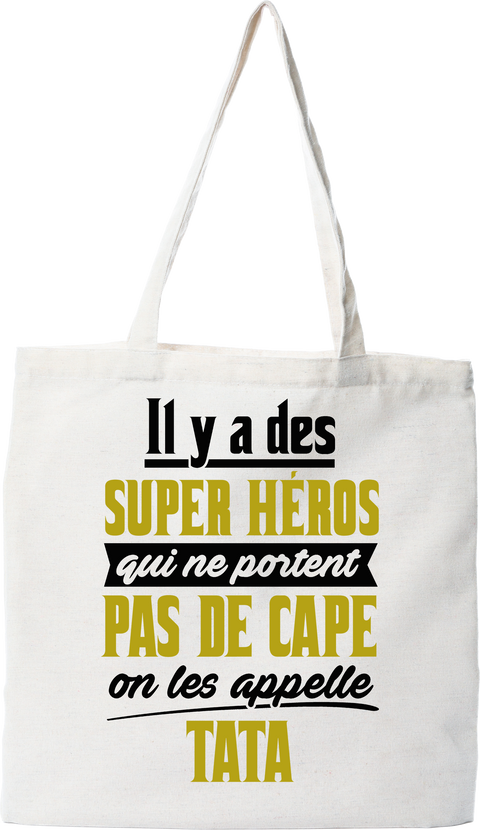 Tote bag coton recyclé tata super héro