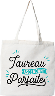 Tote bag coton recyclé taureau ascendant parfaite