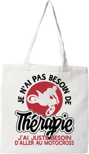 Tote bag coton recyclé thérapie motocross