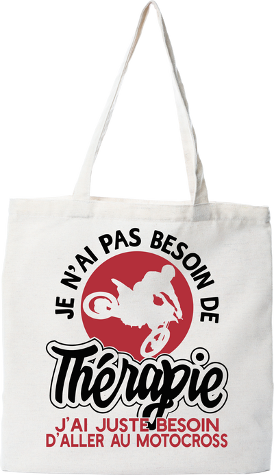 Tote bag coton recyclé thérapie motocross
