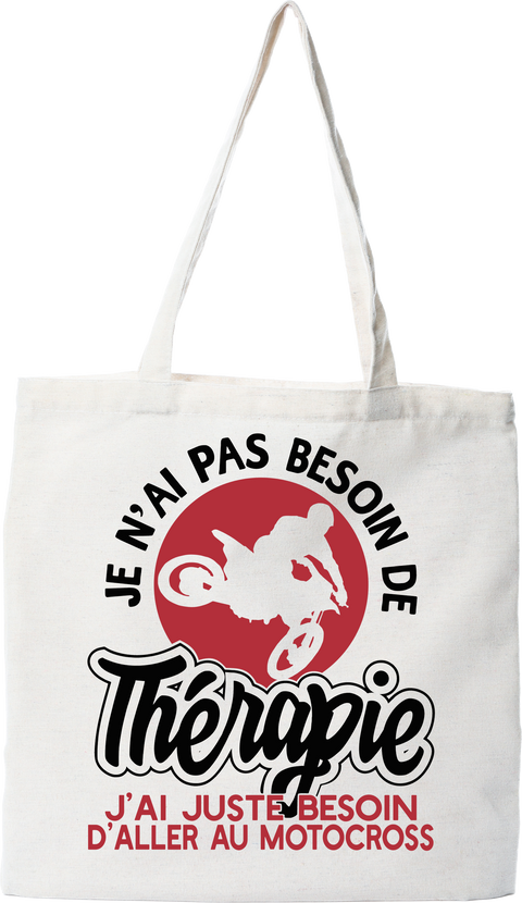 Tote bag coton recyclé thérapie motocross