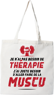 Tote bag coton recyclé thérapie muscu