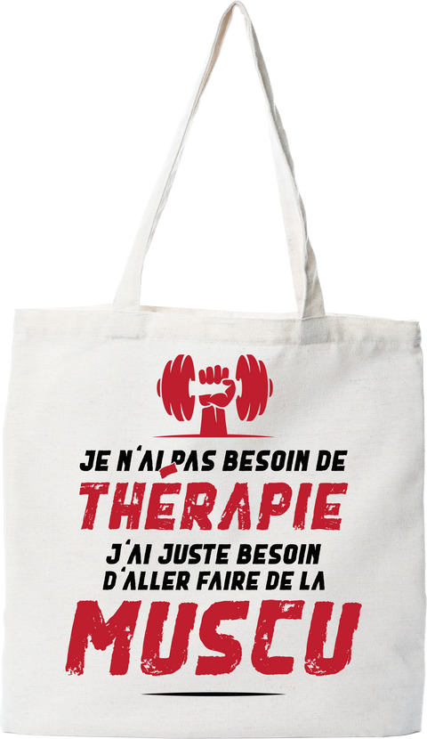 Tote bag coton recyclé thérapie muscu