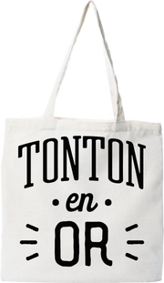 Tote bag coton recyclé tonton en or