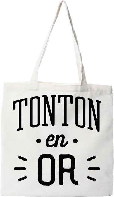 Tote bag coton recyclé tonton en or