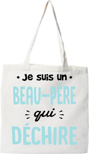 Tote bag coton recyclé un beau père qui déchire