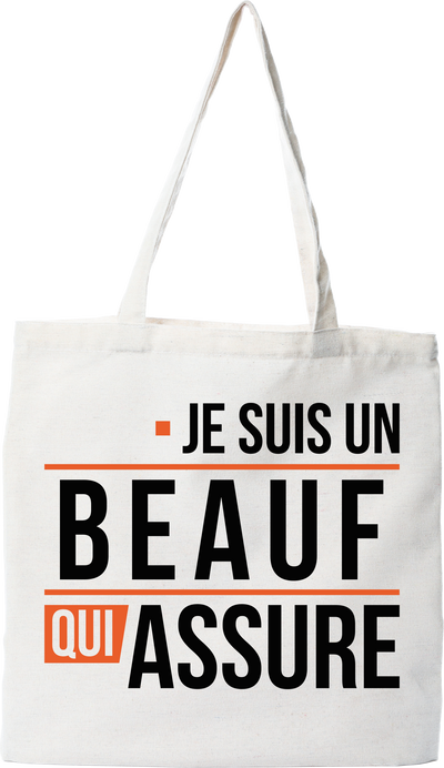 Tote bag coton recyclé un beauf qui assure