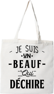 Tote bag coton recyclé un beauf qui déchire 2