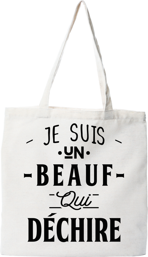 Tote bag coton recyclé un beauf qui déchire 2