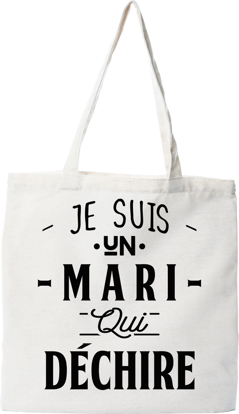 Tote bag coton recyclé un mari qui déchire 3