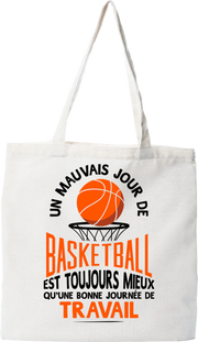 Tote bag coton recyclé un mauvais jour de basket