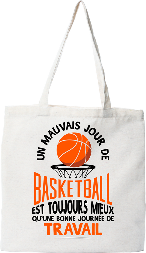 Tote bag coton recyclé un mauvais jour de basket
