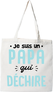 Tote bag coton recyclé un papa qui déchire 2
