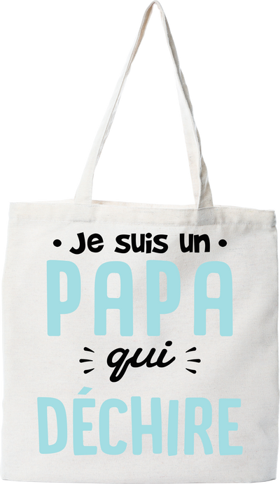 Tote bag coton recyclé un papa qui déchire 2