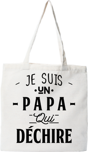 Tote bag coton recyclé un papa qui déchire 3